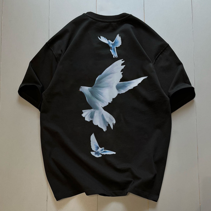 Men's black dove cotton street T-shirt