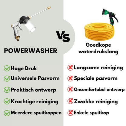 PowerWasher - Krachtige hogedrukreiniger voor elke tuinslang